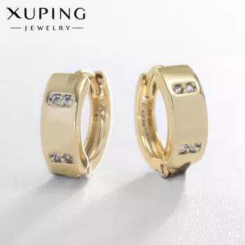 Серьги со стразами XUPING праздник, белые в золоте