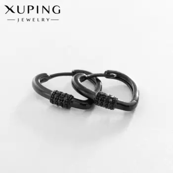 Серьги со стразами XUPING узел, чёрные