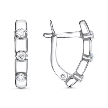 Серьги «Современость», посеребрение с оксидированием