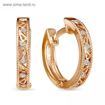 Серьги "Тесьма", позолота, цвет белый