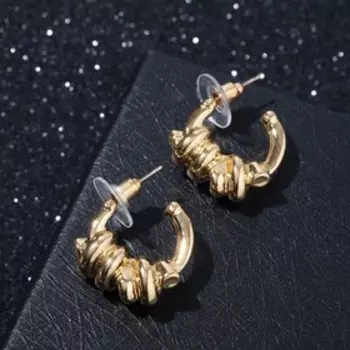 Серьги "Узел" морской, цвет золото