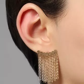 Серьги «Водопад» на кругах, цвет золото