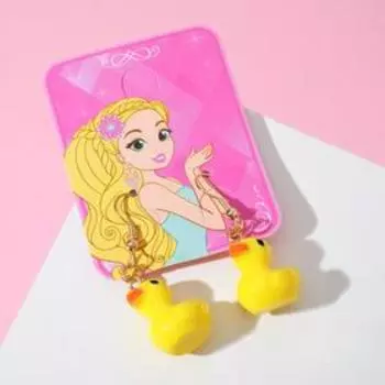 Серьги детские Выбражулька «Утята», жёлтые в золоте