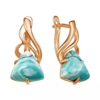 Серьги вьюга "Кахолонг" розовое золочение