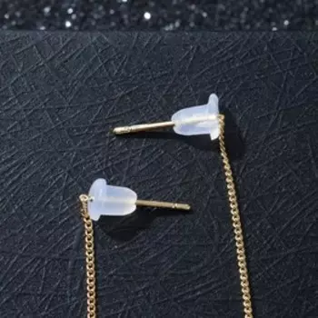 Серьги висячие "Цепочки" бабочки, цвет золото