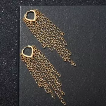 Серьги висячие "Цепочки" ступеньками, цвет золото, 9 см