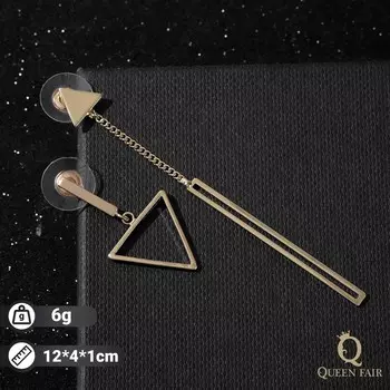 Серьги висячие «Геометрия» треугольники, цвет золото, 7 см