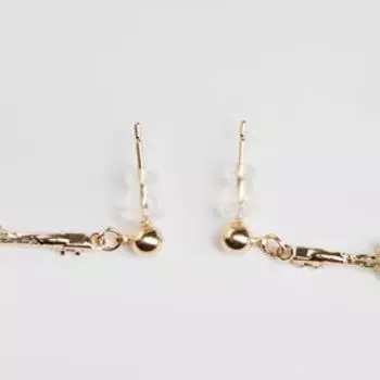 Серьги висячие со стразами "Ажур" люстра, цвет белый в золоте