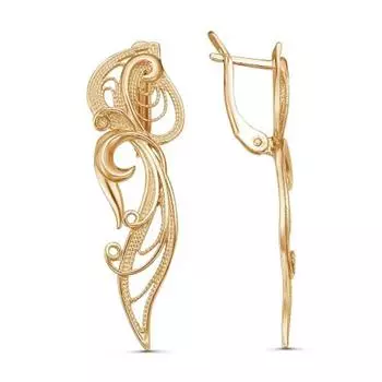 Серьги "Зазеркалье", розовое золочение