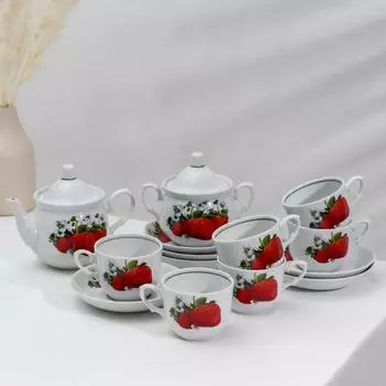 Сервиз чайный «Клубника», 14 предметов