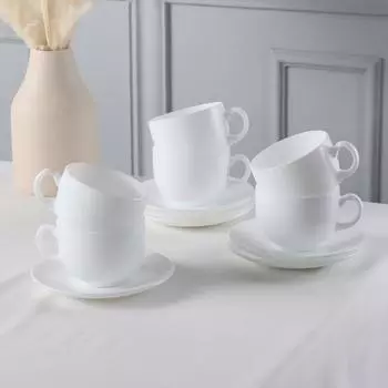 Сервиз чайный Luminarc Diwali, 220 мл, 6 персон, стеклокерамика, белый