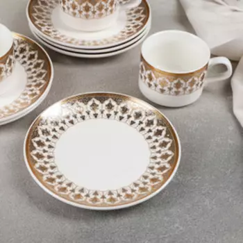 Сервиз чайный «Виолет», 12 предметов: 6 чашек 170 мл, 6 блюдец 15,5 см