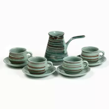 Сервиз "Марокко" чашка с блюдцем 4х0,25л + турка 0,8л, скандинавия