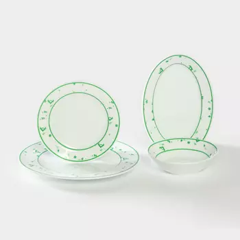 Сервиз столовый фарфоровый «Деколь», 4 предмета