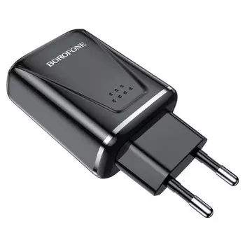 Сетевое зарядное устройство Borofone BA54A, 2xUSB, QC3.0, 3 А, чёрное