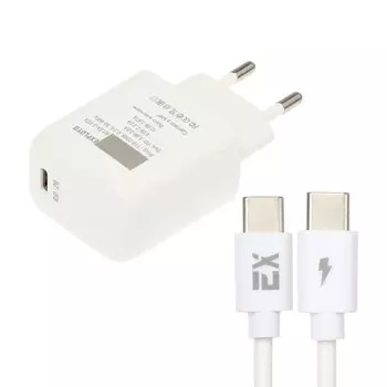 Сетевое зарядное устройство Exployd EX-Z-1374, USB-C, 3 А, PD, 20 Вт, кабель Type-C, белое