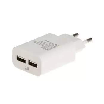 Сетевое зарядное устройство Exployd EX-Z-1421, 2 USB, 2.4 А, белое