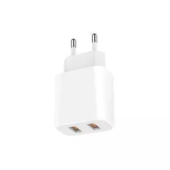 Сетевое зарядное устройство GoPower GP2U, 2 USB, 2.4 А, белое