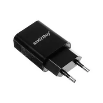 Сетевое зарядное устройство Smartbuy FLASH, 2хUSB, 2.1 А +1 А, черное