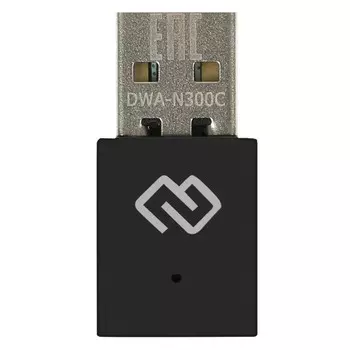 Сетевой адаптер WiFi Digma DWA-N300C N300 USB 2.0 (ант.внутр.) 1ант. (упак.:1шт)