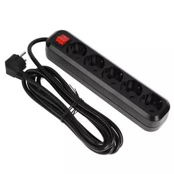 Сетевой фильтр 5bites SP5B-330 5S, 5 розеток, 3 м, 16 А, 3х1.5 мм2, с выкл., черный