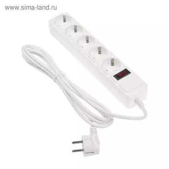 Сетевой фильтр 5bites SP5W-118 5S, 5 розеток, 3 м, 10 А, 3х0.75 мм2, с з/к, с выкл., белый