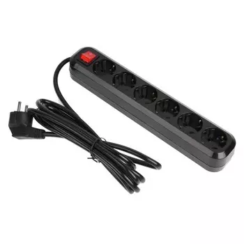 Сетевой фильтр 5bites SP6B-330 6S, 6 розеток, 3 м, 16 А, 3х1.5 мм2, с выкл., черный