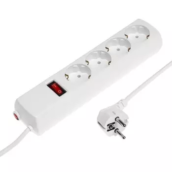 Сетевой фильтр Юнивольт, 4 гнезда, 1.5 м, 10 А, 2200 Вт, с з/к, белый