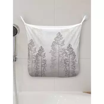 Органайзер в ванну на присосках «Деревья в тумане», для хранения игрушек и мелочей, размер 33х39 см