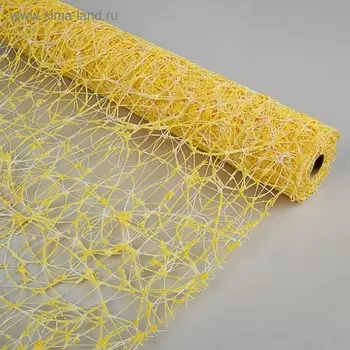 Сетка сизаль для декора и флористики, BOZA, желтая, лимонная "Снег", рулон 1шт., 0,5 х 4,5 м