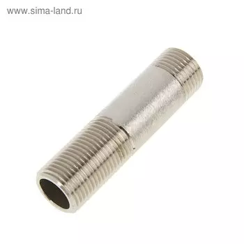 Сгон Valtec, 1/2"х80 мм, наружная резьба, никелированная латунь