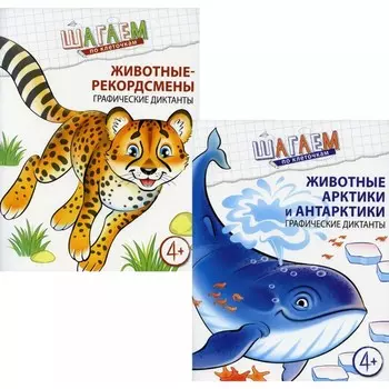 Шагаем по клеточкам. Графические диктанты для детей 4-6 лет. Комплект из 2-х книг. Модель Н.А.