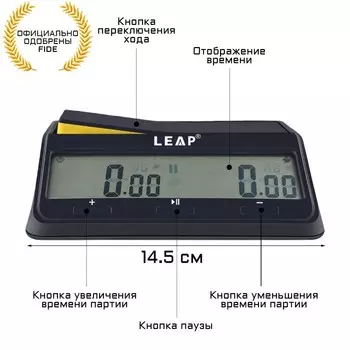 Электронные шахматные часы LEAP FIDE PQ9917, пластик, точность хода