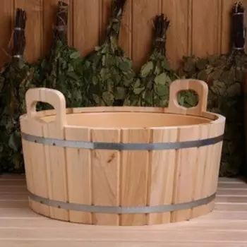 Шайка для бани и сауны, 20 л, деревянная, пластиковая вставка, «Добропаровъ»