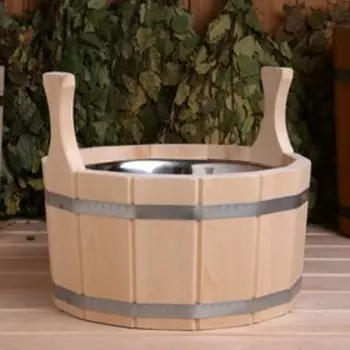 Шайка-таз из липы, 5 л, нержавеющая вставка