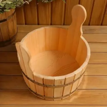 Шайка кедровая, 10 л, круглая, нержавеющий обруч