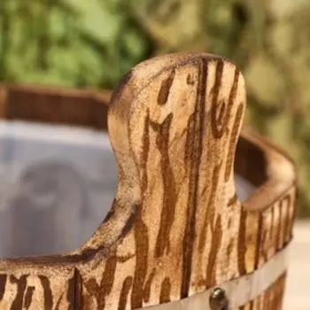 Шайка круглая, 10л, пластиковая вставка, состаренная