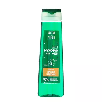 Шампунь для мужчин против перхоти ЧИСТАЯ ЛИНИЯ с эвкалиптом и углем, 400 мл