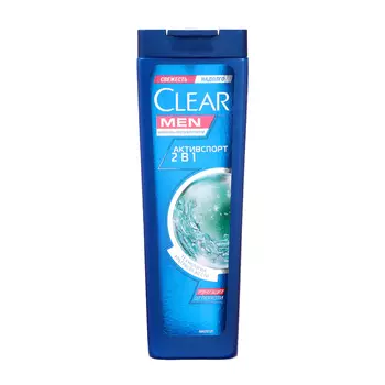 Шампунь и бальзам для волос Clear Men 2 в 1 «Активспорт», 200 мл