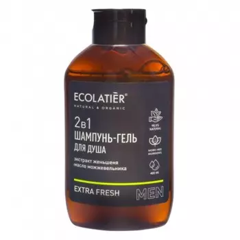 Шампунь и гель для душа мужской Ecolatier Men Extra Fresh, 2 в 1, 400 мл