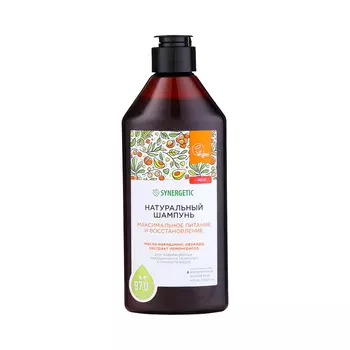 Шампунь натуральный SYNERGETIC максимальное питание и восстановление, 400 мл