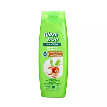 Шампунь Wash&Go с маслом ши для поврежденных волос, 360 мл
