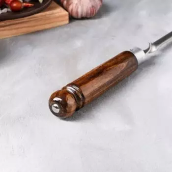 Шампур армянский "Люкс", рукоять лак, 65 см х 3 мм, рабочая часть 50 см