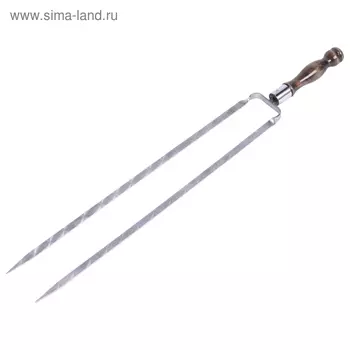 Шампур двойной полированный, 500 мм до ручки