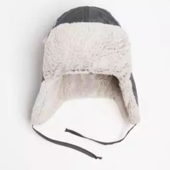 Шапка «Барни» для мальчика, цвет серый, размер 46