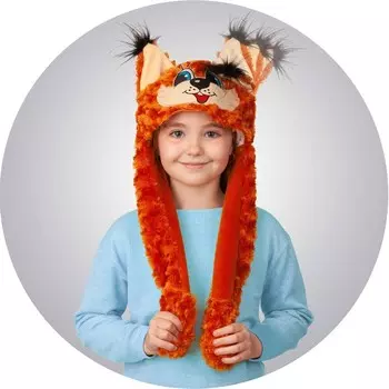 Шапка "Белочка" с двигающимися ушками, р.52-54 см
