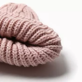 Шапка демисезонная женская, цвет пыльная роза, размер 56-58