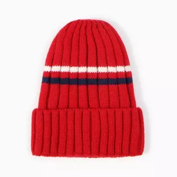 Шапка детская, цвет красный, размер 52-54