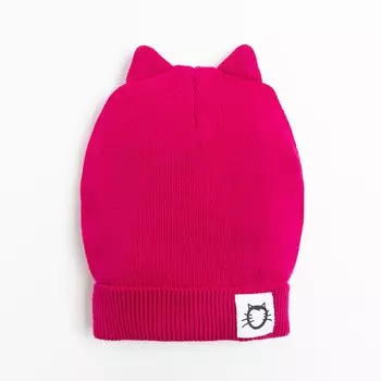 Шапка детская, размер 46-50, малиновая