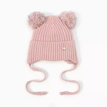 Шапка детская, цвет пудровый, размер 50-52